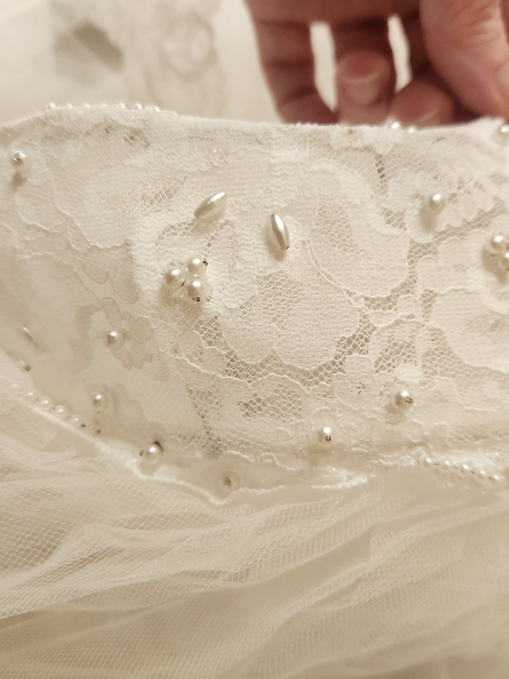 Vintage 1970s Boho Lace Wedding Gown & Juliet Cap Set | ILGWU Made - Picture 9 of 16